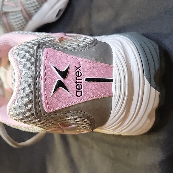 Aetrex Z593 Web Running Shoe Pink And Gray Size 6.5M Man Made Upper Sole - Picture 7 of 8